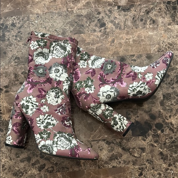 Public Desire Shoes - NWOT Floral Women's Ankle Boots